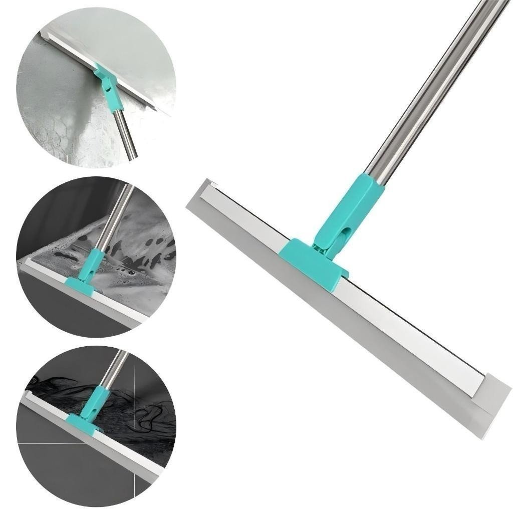 Rodo de Silicone Para Limpeza de Piso Vidros Com Gancho Secos e Molhados Uso Duplo Vassoura Mágica