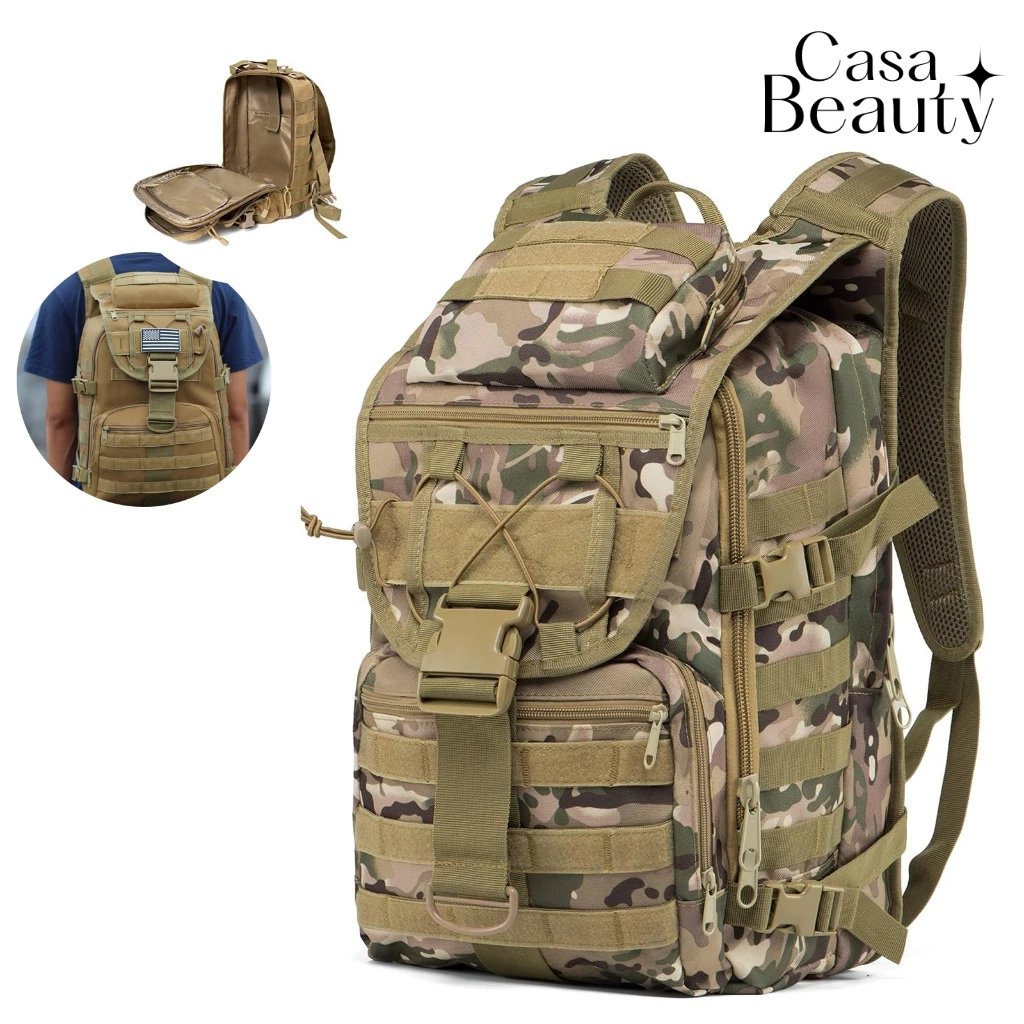 Mochila Tática 35L com Espaço de Notebook Camping Reforçada Espaçosa CASA BEAUTY