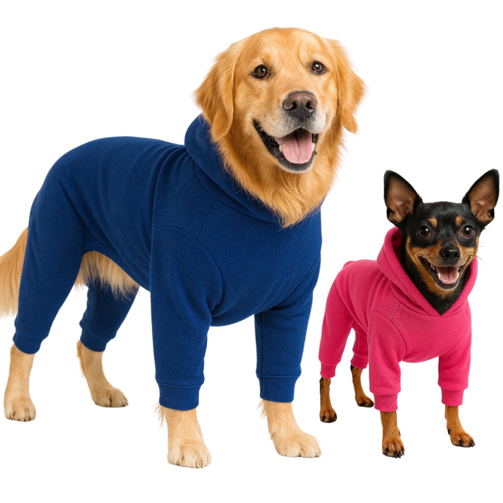 Roupa de Inverno com Capuz para Cachorro Pet Quente Soft Frio Pequeno-Grande ShihTzu Golden Pinscher