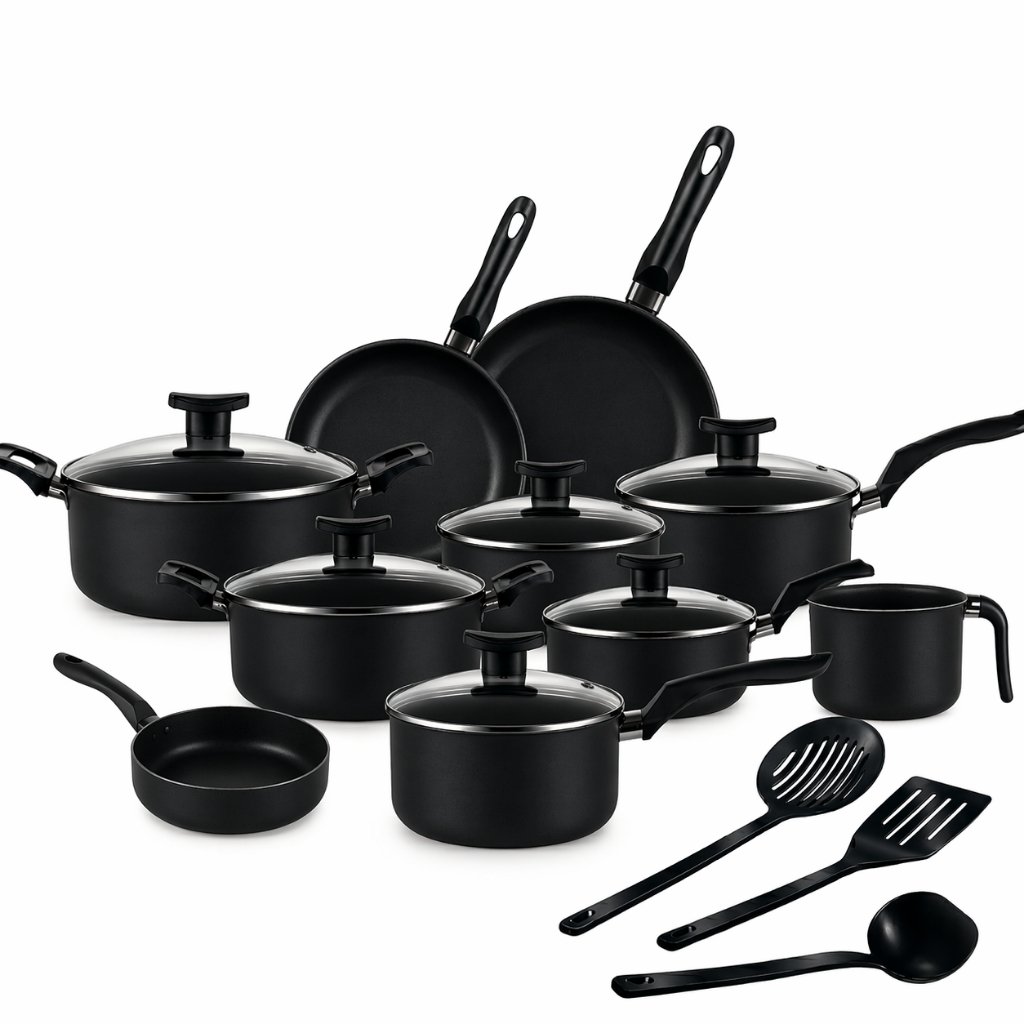 Jogo Panelas 13 Peças Antiaderente Conjunto Kit Frigideira Caçarola Fervedor Cozinha Completa