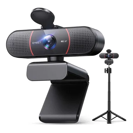 Emeet C960 4k Webcam 1080p 60fps Camera Para Pc Streaming Com Microfone Automático Kit Videoconferencia Preto