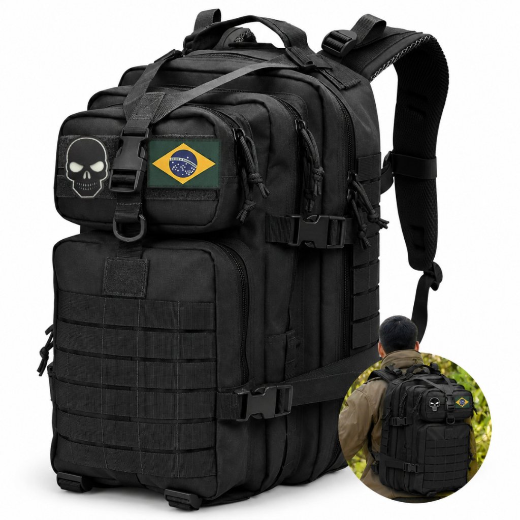 Mochila Tática 50 Litros Reforçada Impermeável Masculina Grande Camping