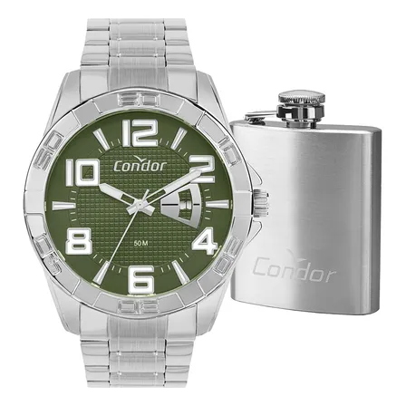Kit Relógio Condor Masculino Speed Prata - Co2117aw/k4v Prata Verde Prateado