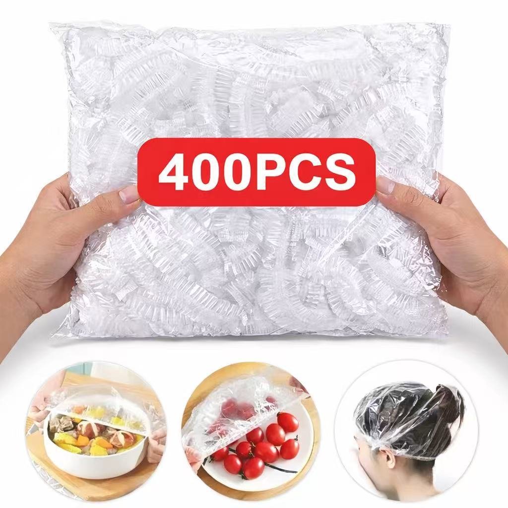 Novo Kit com 100 até 400 Tampas Plásticas Descartáveis Para Alimentos e Potes Ajustável Elástica
