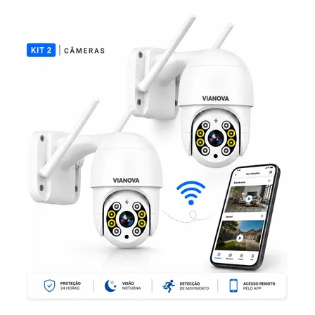 Kit 2 Câmeras Ip Yoosee Prova D'água Infravermelho Externa Wifi Branco