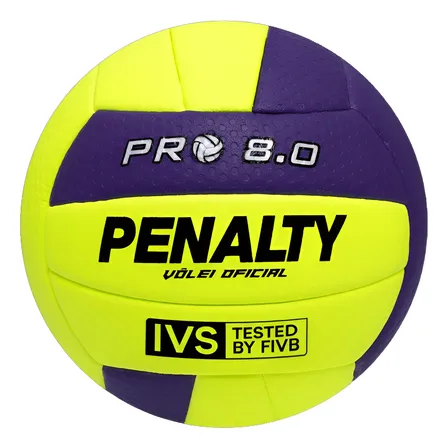Bola Volei 8.0 Pró Penalty Quadra Selo Fivb Amarelo Amarelo/roxo