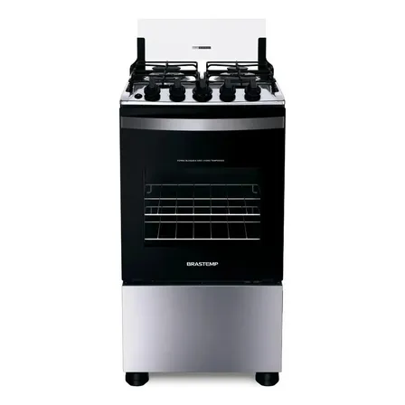 Fogão Brastemp 4 Bocas Inox Bfo4nbr - Bivolt Cinza/preto 127/220v