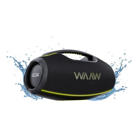 Caixa De Som Boombox Waaw By Alok Hyperboom 1000 Bluetooth À Prova D'água 180w Rms Até 12h De Autonomia Preto 127/220v