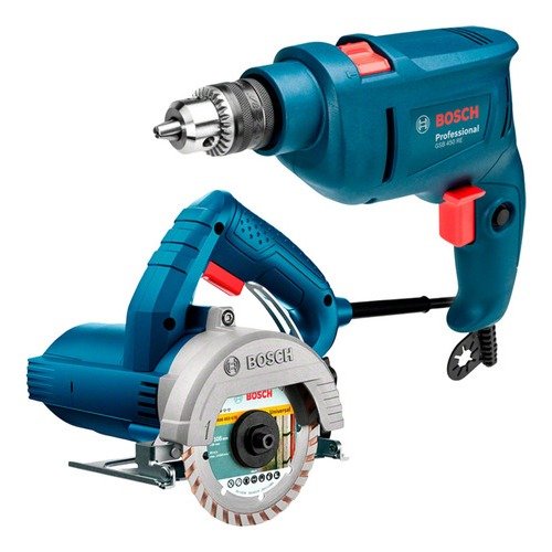 Kit Bosch 220V Serra Mármore GDC 150 + Furadeira GSB 450 RE