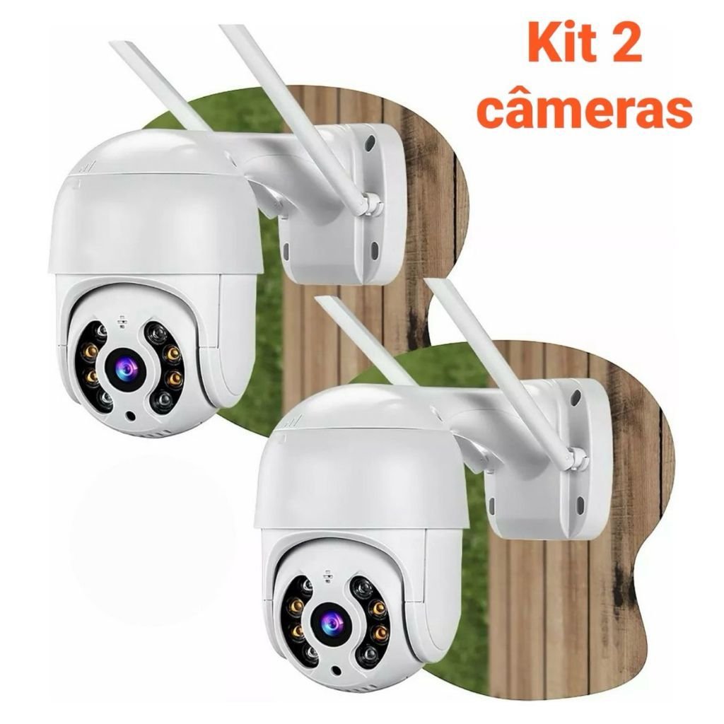 Kit 2 Câmeras De Segurança wi-fi externa À Prova D'água full hd IC IP 360 - Bivolt