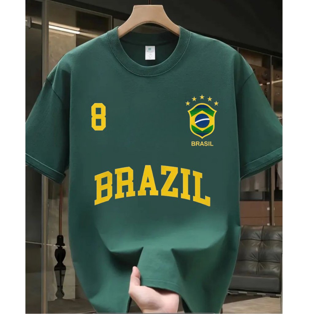 Camiseta Brasil Copa Mundo Unissex Algodão Premium Envio Imediato