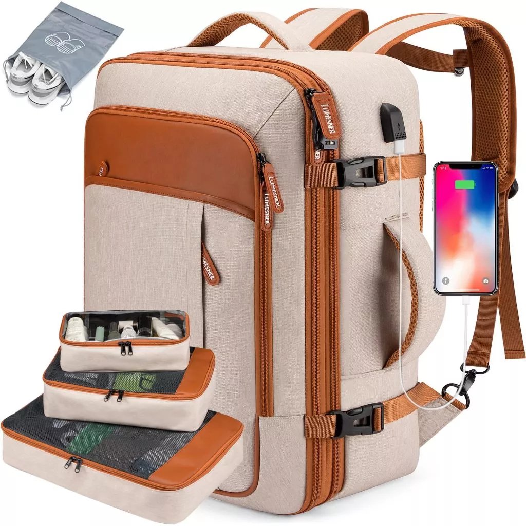 Mochila De Viagem 4 Em 1 Grande Mochila  E Feminina À Prova D'água Reforçada Expansível