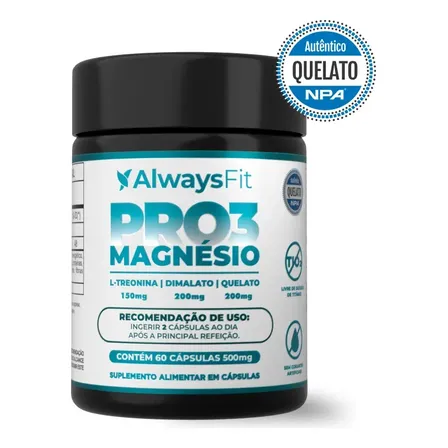 Pro3magnésio Da Always Fit L-treonina, Quelato E Dimalato - 60 Cápsulas Sem Sabor