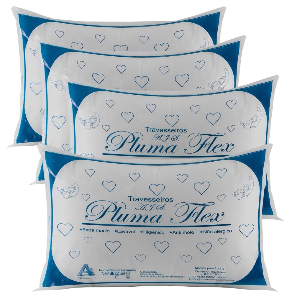 Kit 4 Travesseiros de Manta Macia Travisseiro