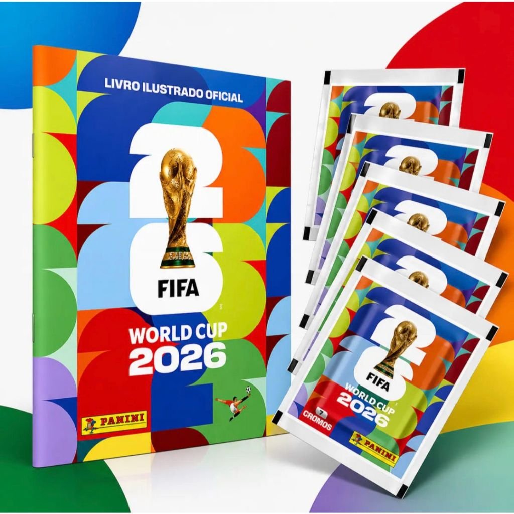 Kit Álbum Copa Do Mundo FIFA 2026 Brochura + 70 Figurinhas 10 Pacotes Colecionáveis Originais