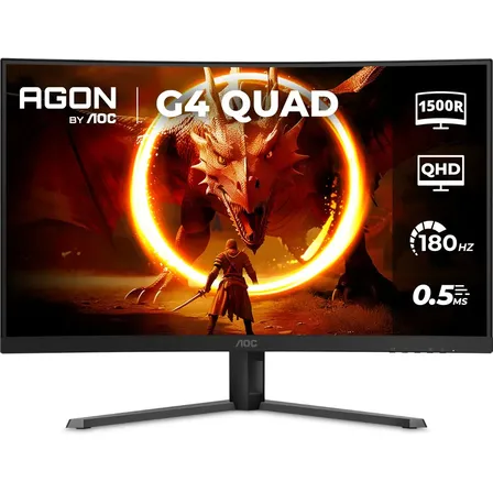Monitor Gamer Curvo Aoc Agon Quad 32 180hz 0,5ms Cq32g4e Preto 127/220v