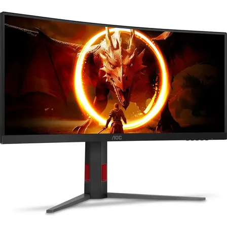 Monitor Gamer Curvo Aoc Agon Quad 34  Ultrawide U34g4c Preto 127/220v