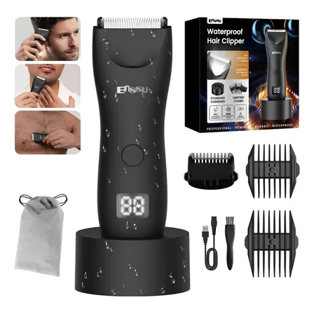 Enssu Aparador De Pelos Corporais Masculino Com Base Cor Preto 127/220v