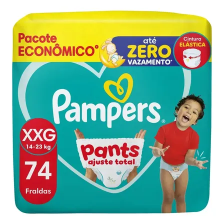 Fralda Pants Ajuste Total Tamanho Xxg 74 Unidades Pampers Extra Extra Grande (xxg) Sem Gênero