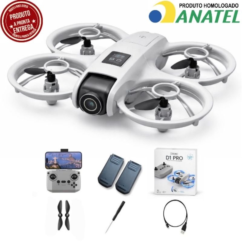 Drone D1 Pro S11 2 Baterias GT3 Mini Drone HD Câmera Manual Dupla Cinza Led Protetor de Hélices Iniciantes portátil