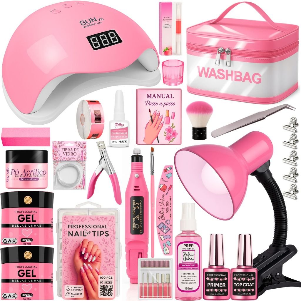 Kit de Alongamento de Unha Gel Completo Fibra Gel Profissional | Envio Imediato