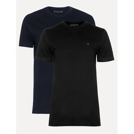 Camisetas Tommy Hilfiger Preta/marinho 2un - Original