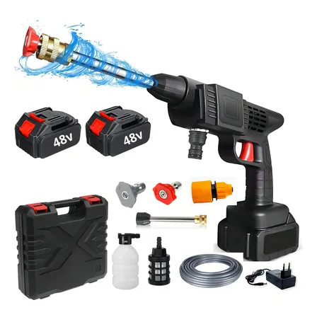 Lavadora Portátil Lava Jato Pistola 32 Bar Com 2 Baterias Preto 127/220v