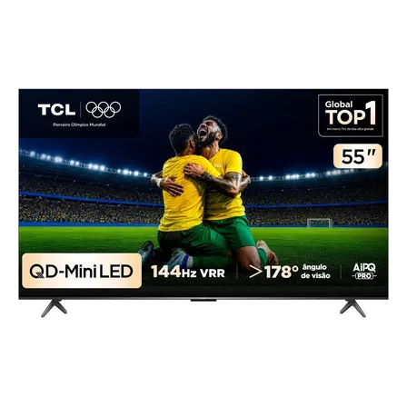 Smart Tv Tcl 55 Polegadas Qled Mini Led 4k C6k Wifi Bluetooth Google Tv 4 Hdmi 144hz Hdr10+ 55c6k