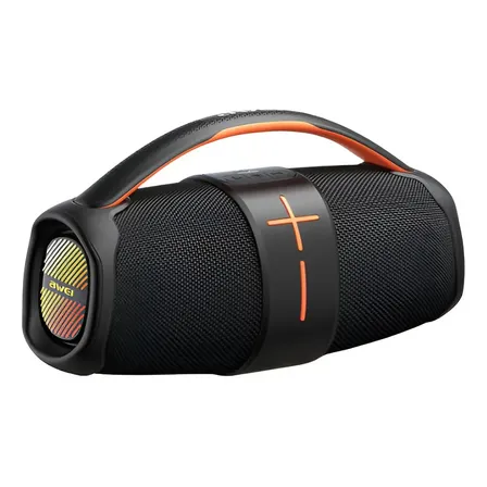 Caixa De Som Bluetooth 5.3 Awei Y887 20w Ipx5 Tws Usb Aux Fm Preto 3.7v