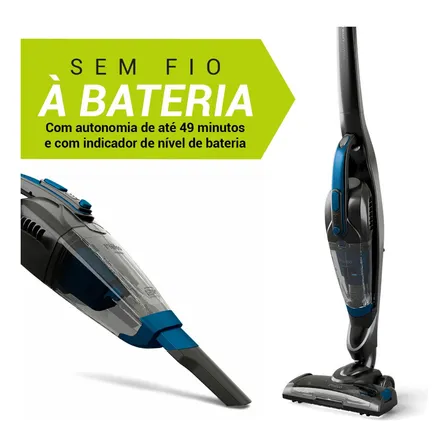 Aspirador De Pó Vertical Philco Pas56 Sem Fio 2 Em 1 Para Casa Com Bateria De Lítio Cinza-escuro 127/220v