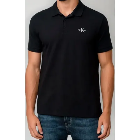 Polo Calvin Klein Jeans Piquet Regular Re Issue Preta