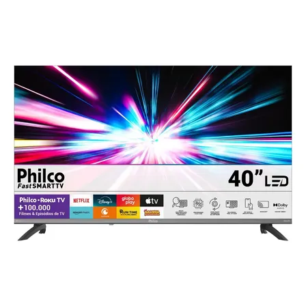 Smart Tv Philco 40'' Full Hd Roku Tv Hdr10 Dolby Áudio P40cra