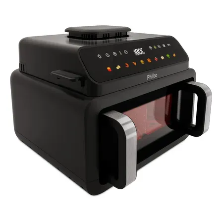 Fritadeira Air Fryer Philco Paf11c Preto Com Acabamento Em Inox