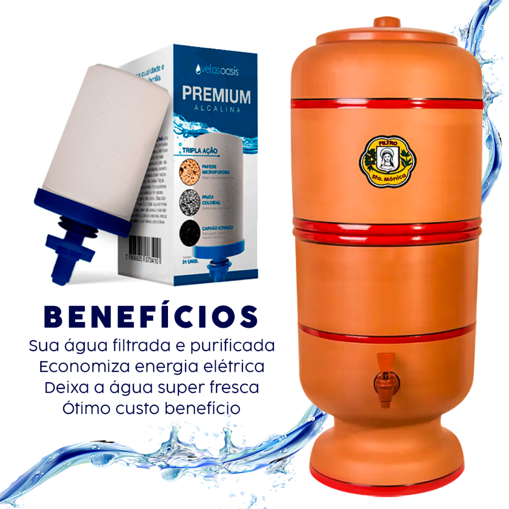Filtro de Barro 6 litros C/ Boia Vela e Torneira