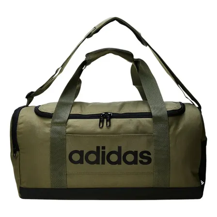 Mala Duffel Pequena Linear Feminino E Masculino adidas Cor Olive Strata / Black Desenho do tecido Liso