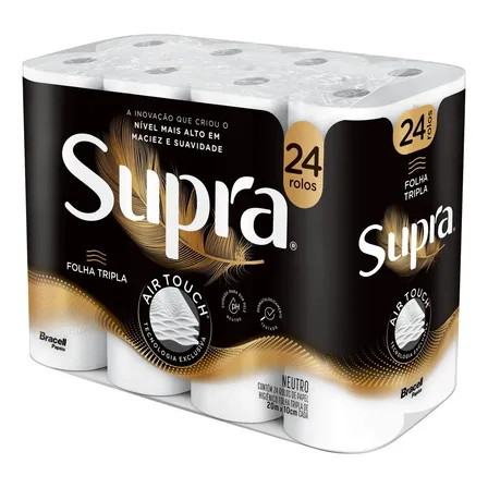 Papel Higiênico Supra Folha Tripla 24 Rolos
