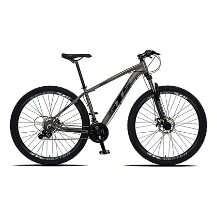 Bicicleta aro 29 Gts Dexter 24 velocidades freio a disco cor grafite com preto tamanho do quadro 17