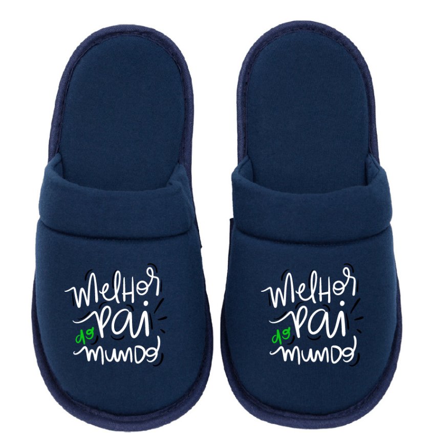 Pantufa Dia dos Pais Chinelo de Quarto Presente em Meia Malha com solado Borracha Eva