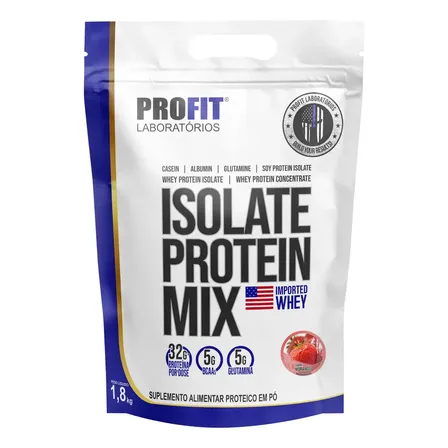 Whey Isolate Protein Mix Refil 1,8kg - Profit Labs Sabor Morango
