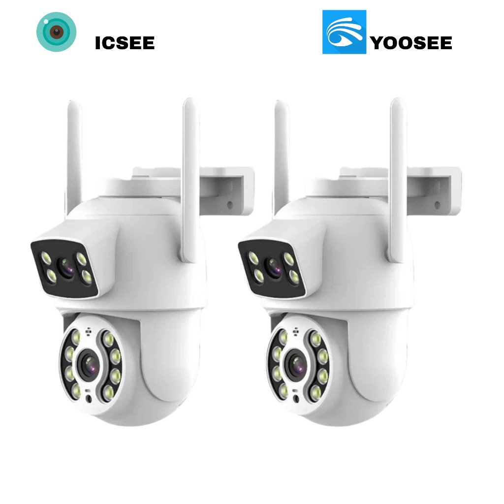 Câmera De Segurança Lente Dupla IP66 Wi-Fi 360° Sensor Movimento Visão Noturna ICSEE/YOOSEE