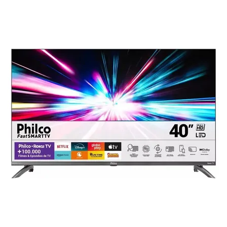 Smart Tv Philco 40'' Full Hd Roku Tv Ptv40 Hdr10 Dolby